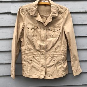 St. John’s Bay Khaki Lightweight Utility Jacket Petite Medium
